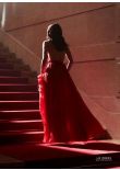 Ana de Armas Red Halter Backless Chiffon Celebrity Formal Prom Dress  Entering Red