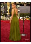 Jennifer Lopez Vintage Olive Green Chiffon Celebrity Formal Evening Dress Oscars 2006