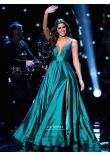 Paulina Vega Teal Green Dress Miss Universe 2015 Pageant