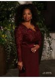 oprah winfrey burgundy dress