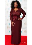 oprah winfrey burgundy dress