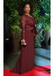 oprah winfrey burgundy dress