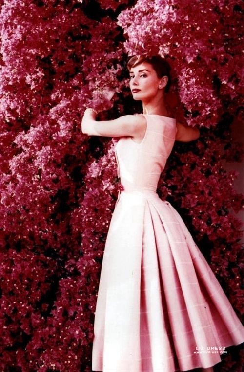Audrey Hepburn Inspired Pink Sleeveless ...