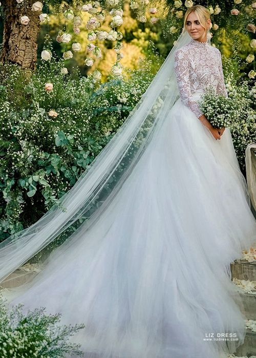celebrity long sleeve wedding dress