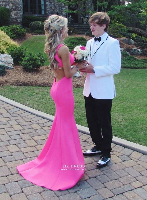 Bright pink formal dress clearance