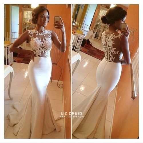 white mermaid dress