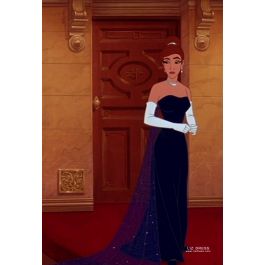 Anastasia Blue Velvet Dress with Draped Sequin Train Disney Cartoon Movie Costumes Cosplay