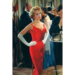 Brigitte Bardot Red Vintage Celebrity Evening Dress in Movie Une Parisienne 1957