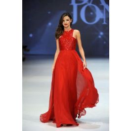 Miranda Kerr Red Sequin Chiffon Formal Prom Celebrity Dress David Jones Show