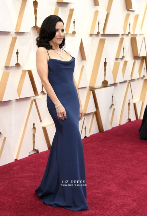 Julia Louis-Dreyfus Navy Blue Mermaid Evening Dress 2020 Oscars