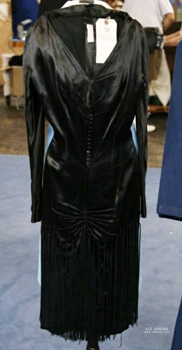 Marilyn Monroe Black Long-sleeve Fringe-Hem Dress in Movie 