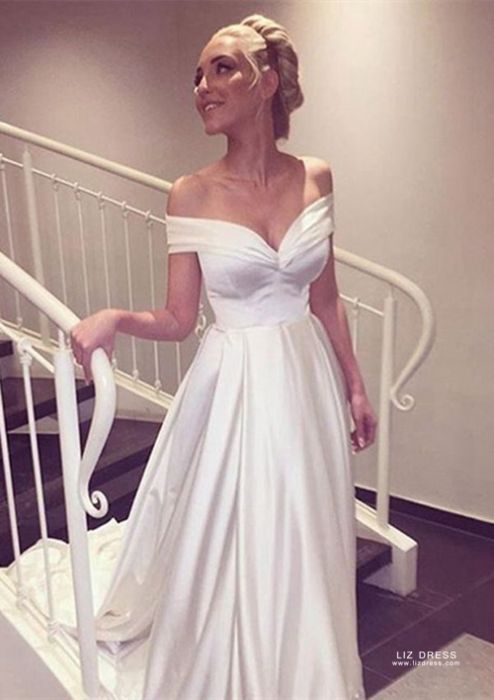 white satin dress wedding