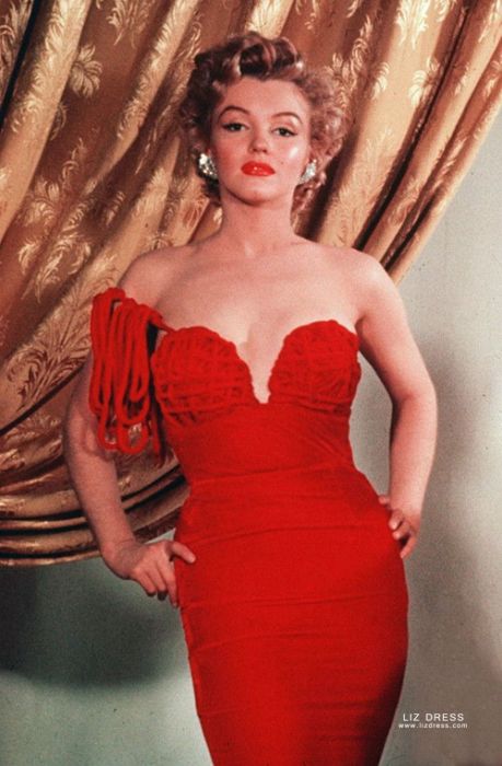 Marilyn Monroe Red Velvet Mermaid 1950s Celebrity Evening Dress Awards
