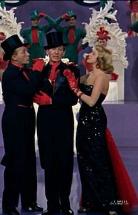 Rosemary Clooney Black Strapless Sequin Dress Minstrel Number in Movie White Christmas