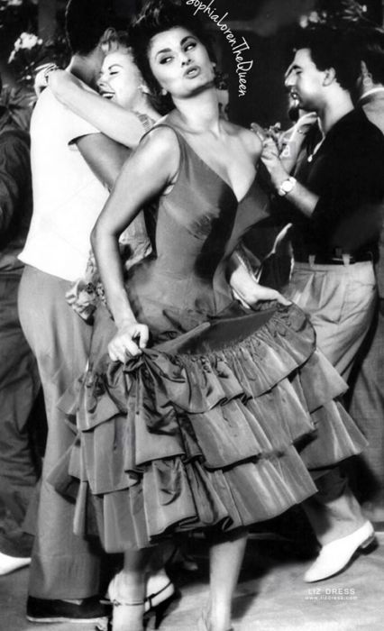 Sophia Loren Dancing Red Dress in Movie 