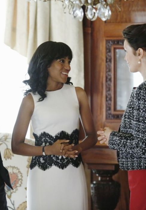 Kerry Washington Olivia Pope White Midi Dress In Tv Show, 04/28/2024