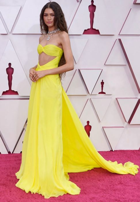 yellow chiffon dress