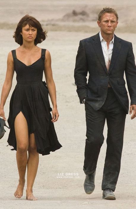 Olga Kurylenko Black Dress Quantum Of Solace James Bond Movie