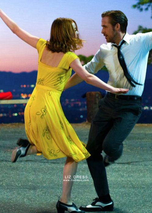 Emma stone la deals la land black dress