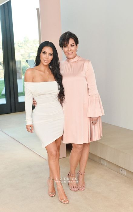 Kim Kardashian: White Satin Dress