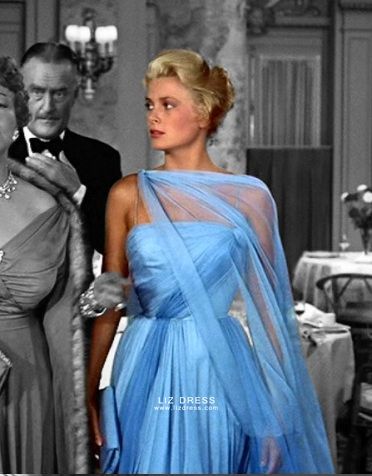 Grace Kelly Blue Dress in Movie To Catch a Thief
