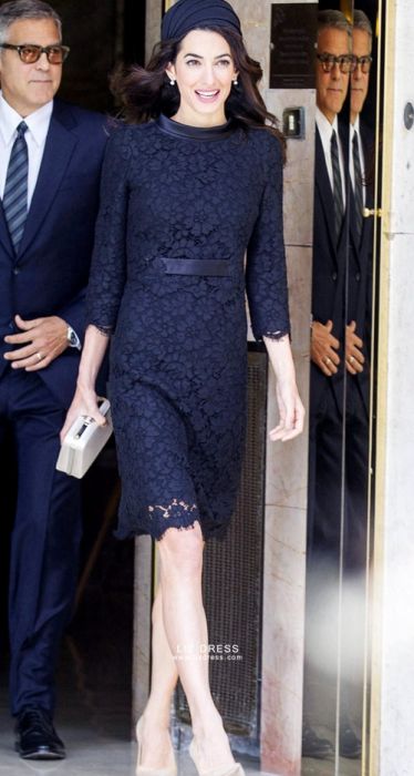 navy blue lace dress