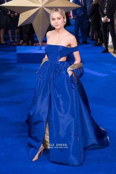 royal blue dress with cape