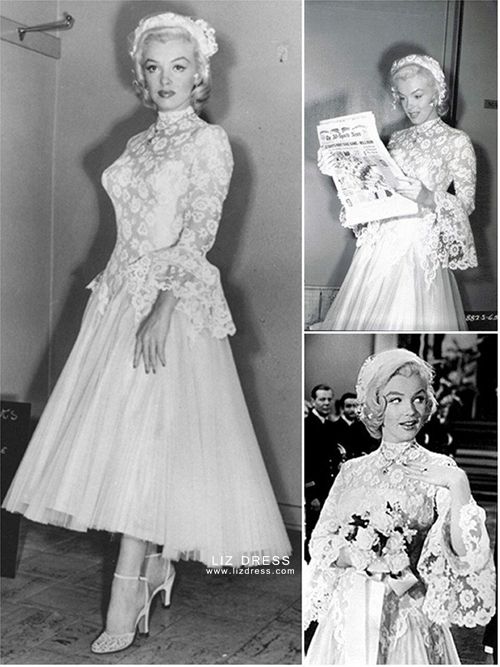 Marilyn Monroe Vintage White Lace Dress Gentlemen Prefer Blondes