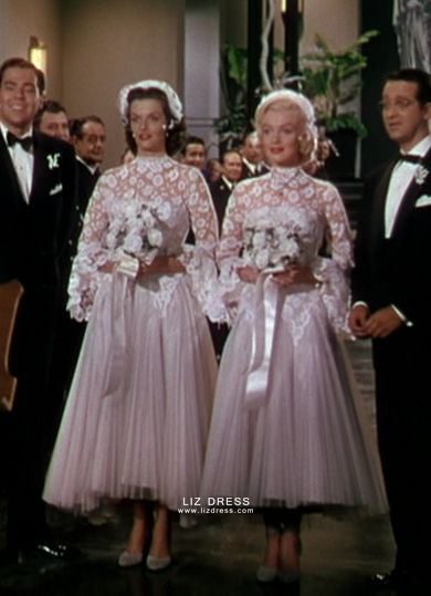 Marilyn Monroe Vintage White Lace Dress Gentlemen Prefer Blondes