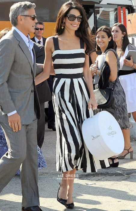 black n white striped dress