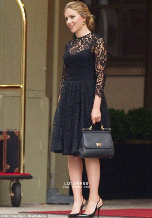 black knee length dress