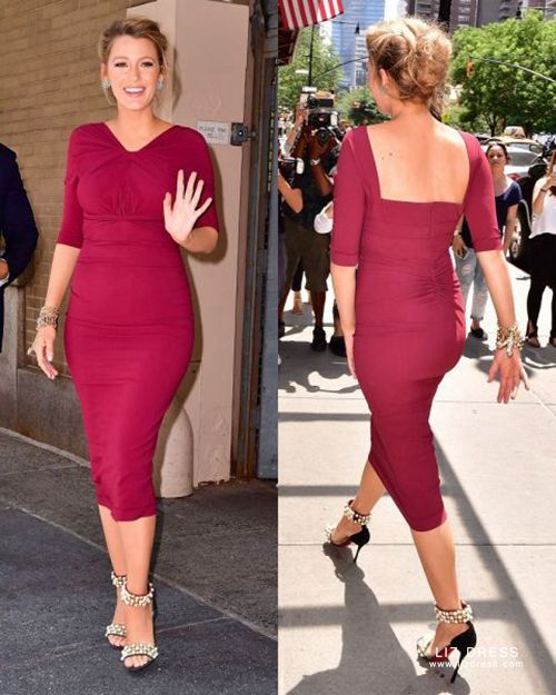 Herve Leger Chest Hollow Out Blake Lively Dress Maroon | Flickr