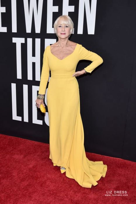 Formal yellow dress deals with sleeves