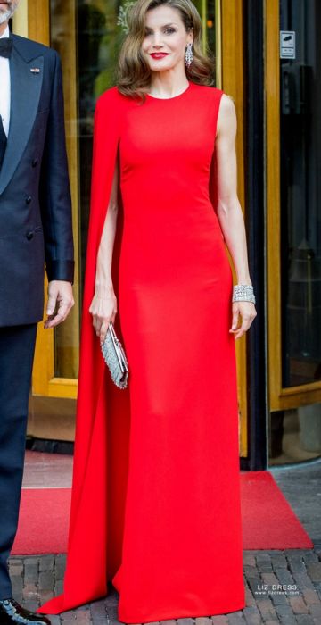 red dress cape