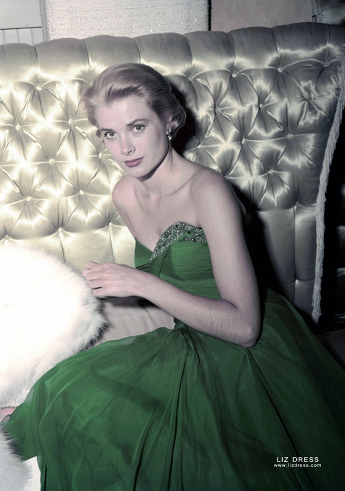 kelly green ball gown