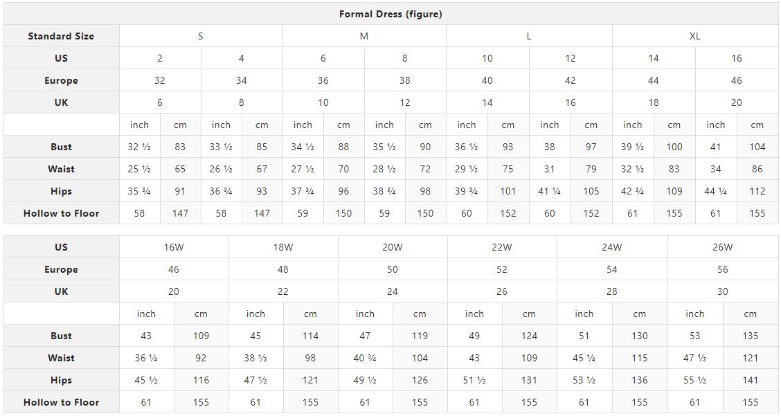 LizDress Size Chart